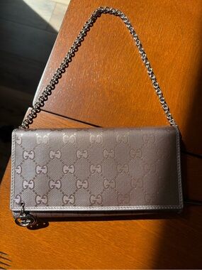 Gucci Metallic Chain Wallet Shoulder Bag